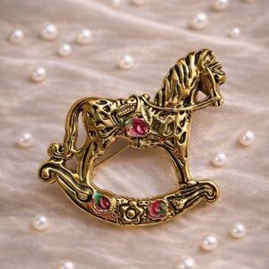 Vintage Rocking Horse Pegasus Brooch